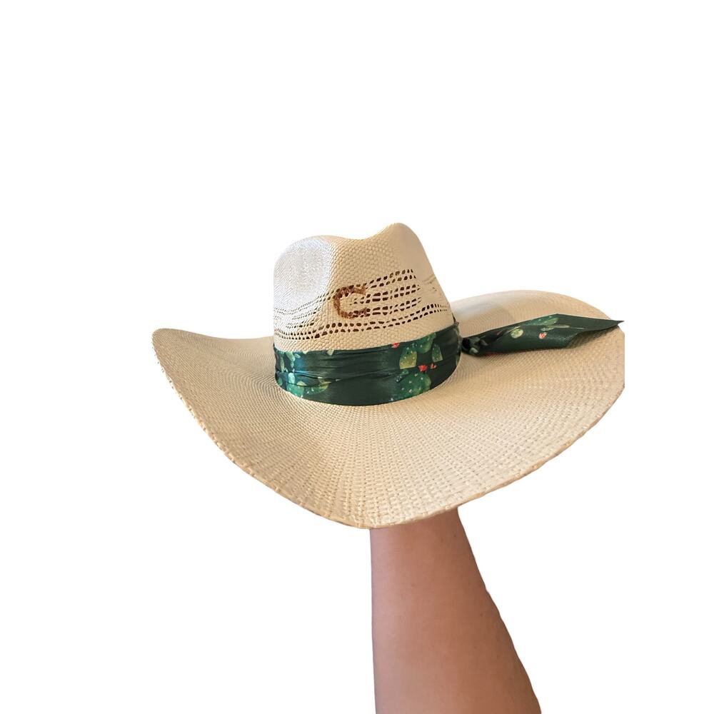 Charlie 1 McKinney Hat Women's Natural Horse Mojave Straw Hat Size M - Picture 3 of 8